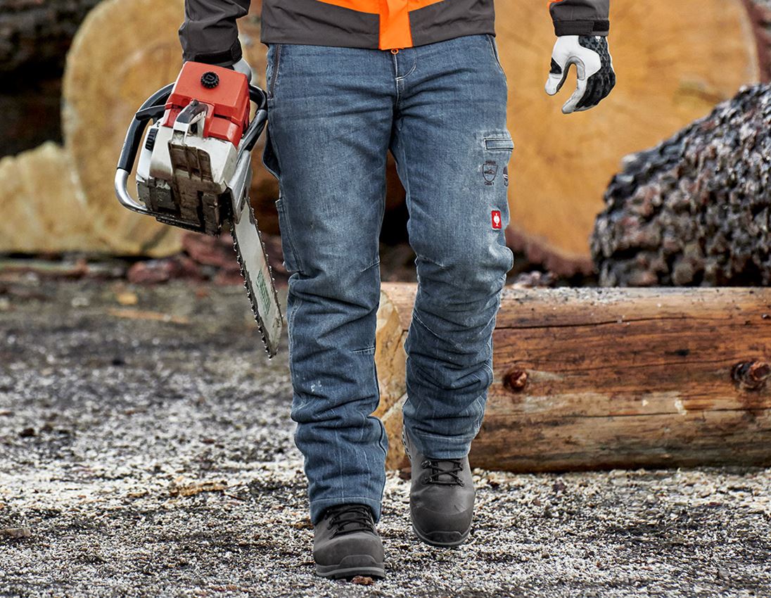 Forestry / Cut Protection Clothing: e.s. Forestry cut-protection jeans + stonewashed