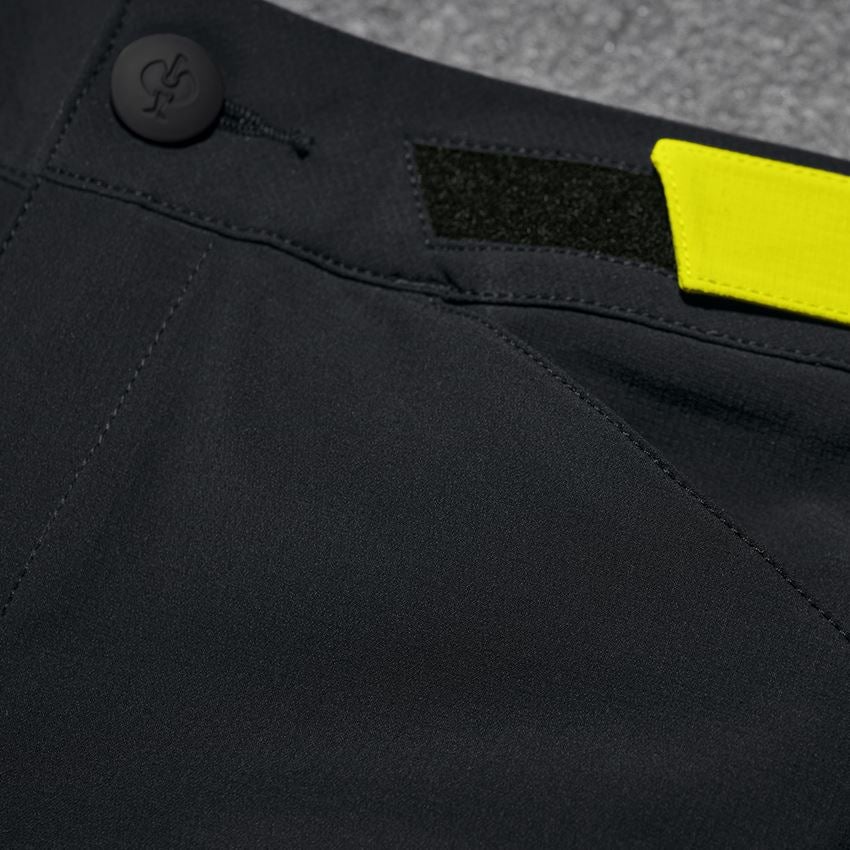 Work Trousers: Functional shorts e.s.trail, ladies' + black/acid yellow 2