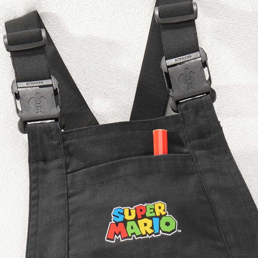 Trousers: Super Mario Bib & Brace, children's + black 2