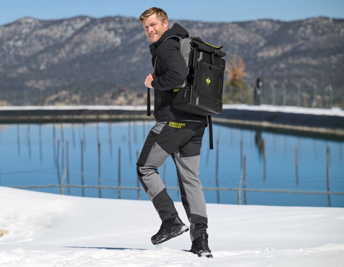 Topics: Hybrid functional trousers e.s.trail + basaltgrey/acid yellow 3