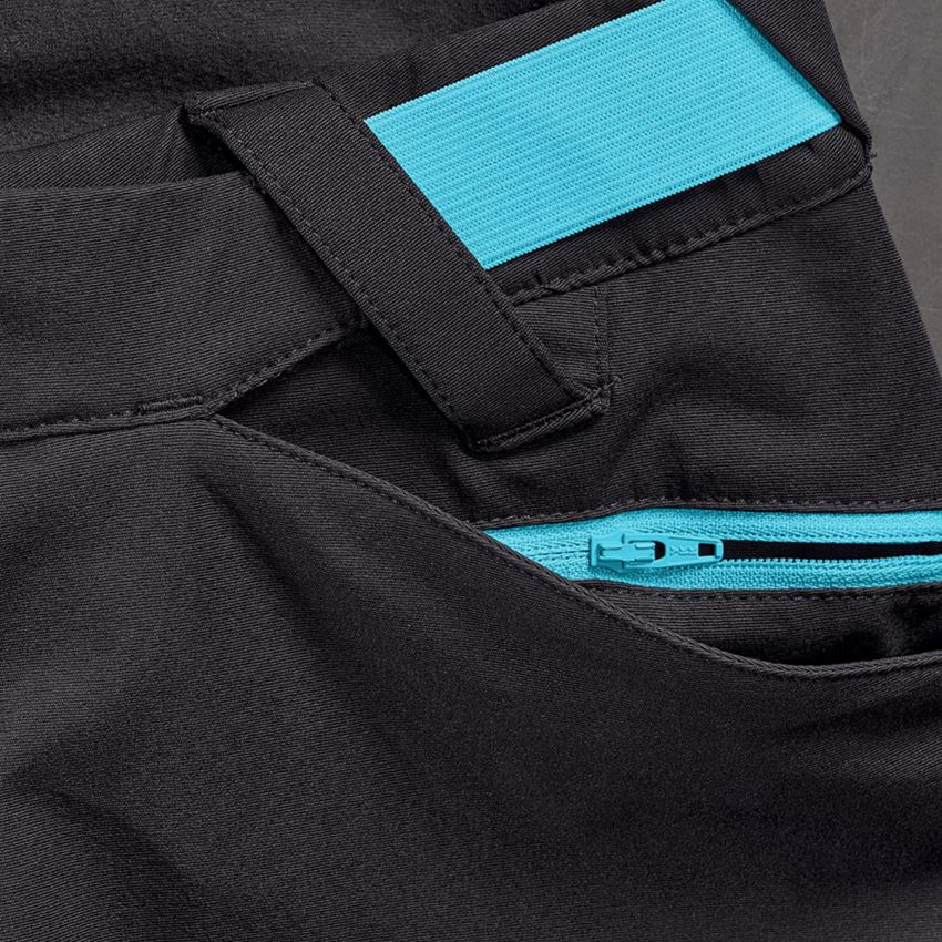 Topics: Hybrid functional trousers e.s.trail + black/lapisturquoise 2