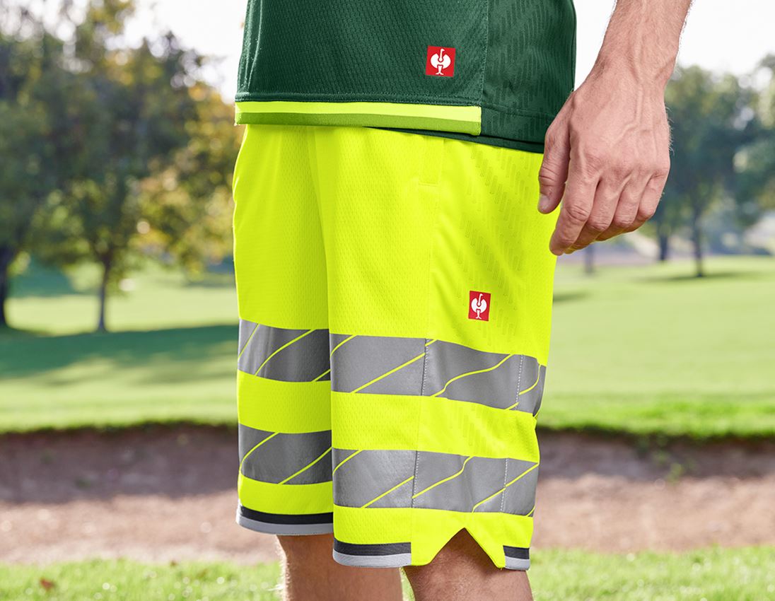 Work Trousers: High-vis functional shorts e.s.ambition + high-vis yellow/anthracite 4