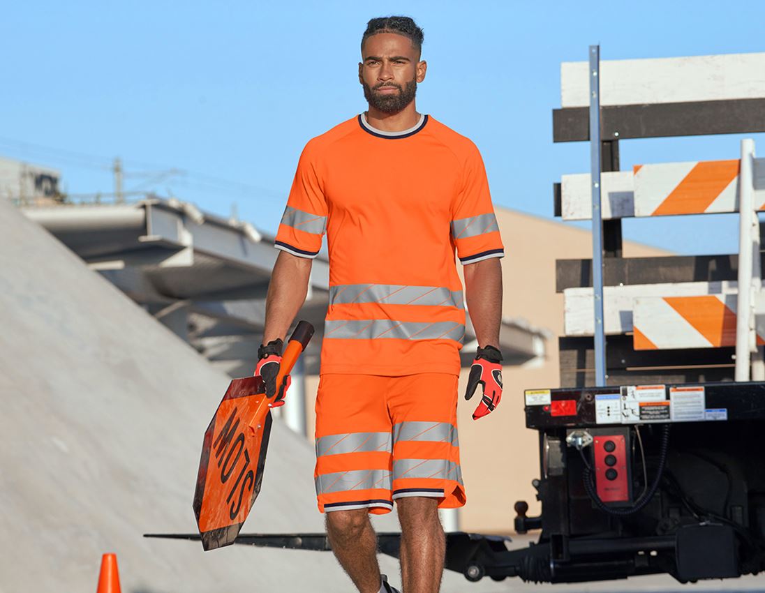 Work Trousers: High-vis functional shorts e.s.ambition + high-vis orange/navy 2