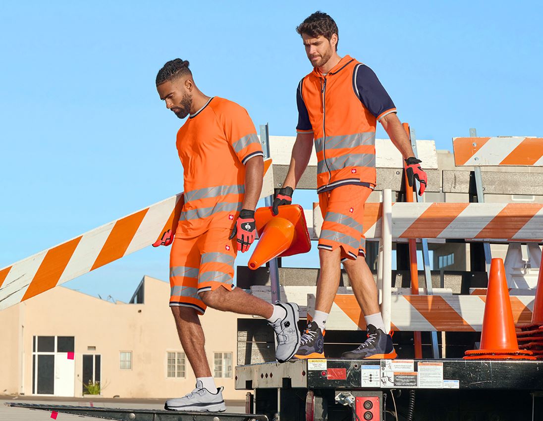 Work Trousers: High-vis functional shorts e.s.ambition + high-vis orange/navy 3