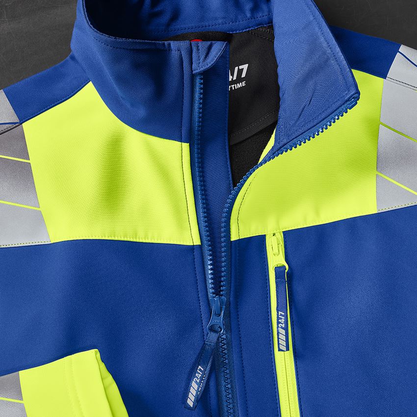 Clothing: High-vis softshell jacket e.s.motion 24/7 + royal/high-vis yellow 2