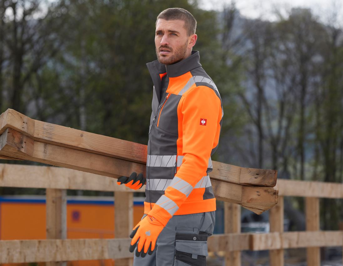 Clothing: High-vis softshell jacket e.s.motion 24/7 + anthracite/high-vis orange 2