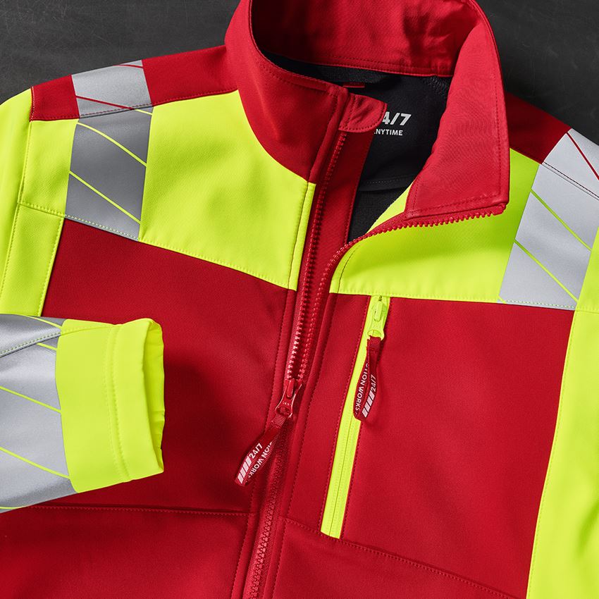 Topics: High-vis softshell jacket e.s.motion 24/7 + red/high-vis yellow 2