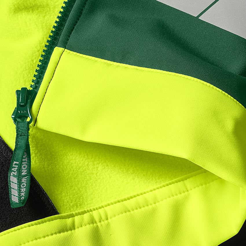 Topics: High-vis softshell jacket e.s.motion 24/7 + green/high-vis yellow 2