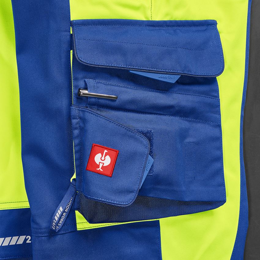 Work Trousers: High-vis trousers e.s.motion 24/7 + royal/high-vis yellow 2