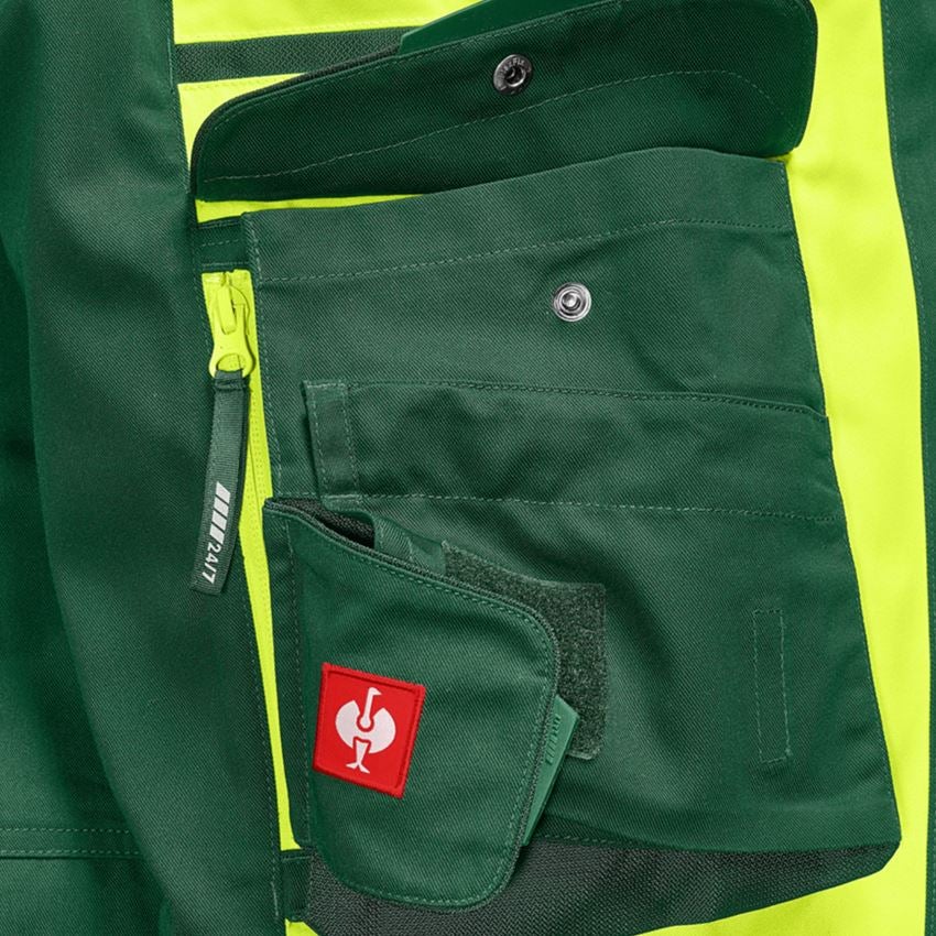 Work Trousers: High-vis trousers e.s.motion 24/7 + green/high-vis yellow 2