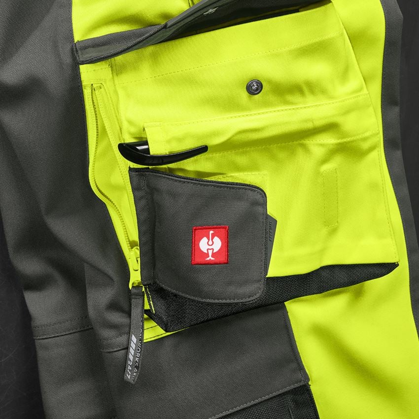 Work Trousers: High-vis trousers e.s.motion 24/7, ladies’ + anthracite/high-vis yellow 2