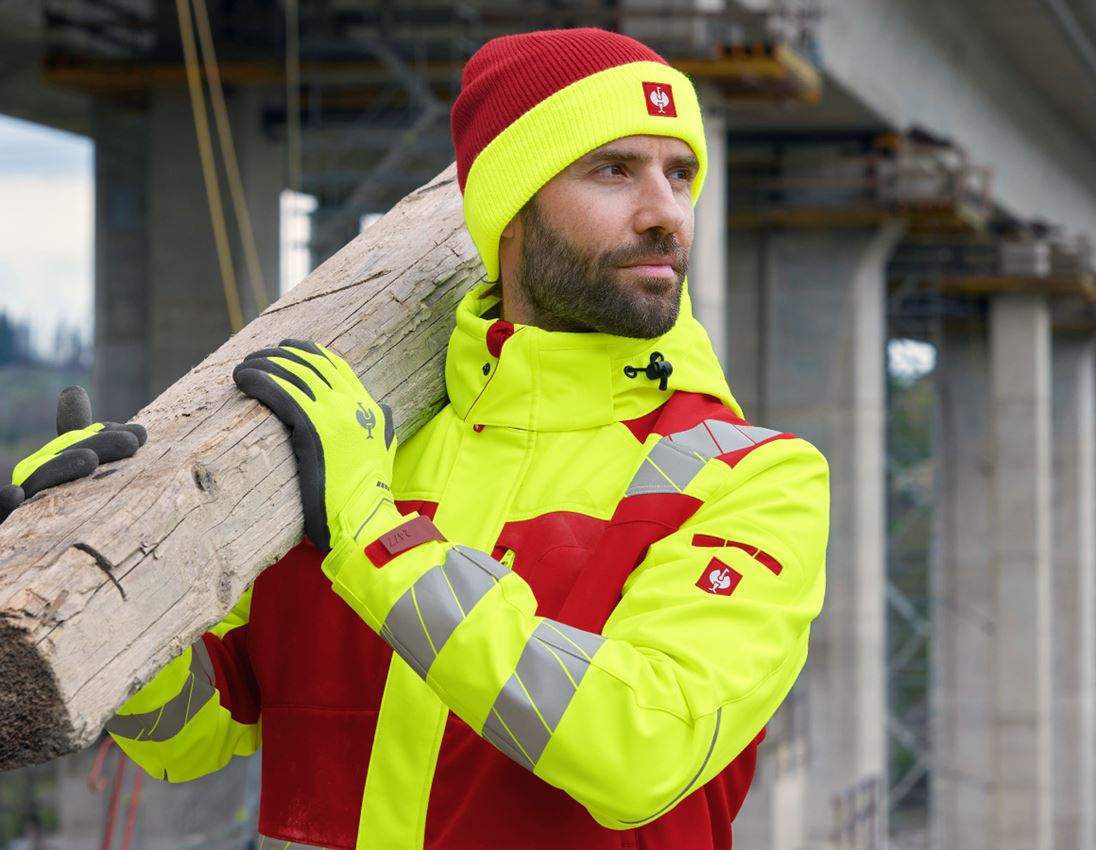 Clothing: High-vis winter softshell jacket e.s.motion 24/7 + red/high-vis yellow 1