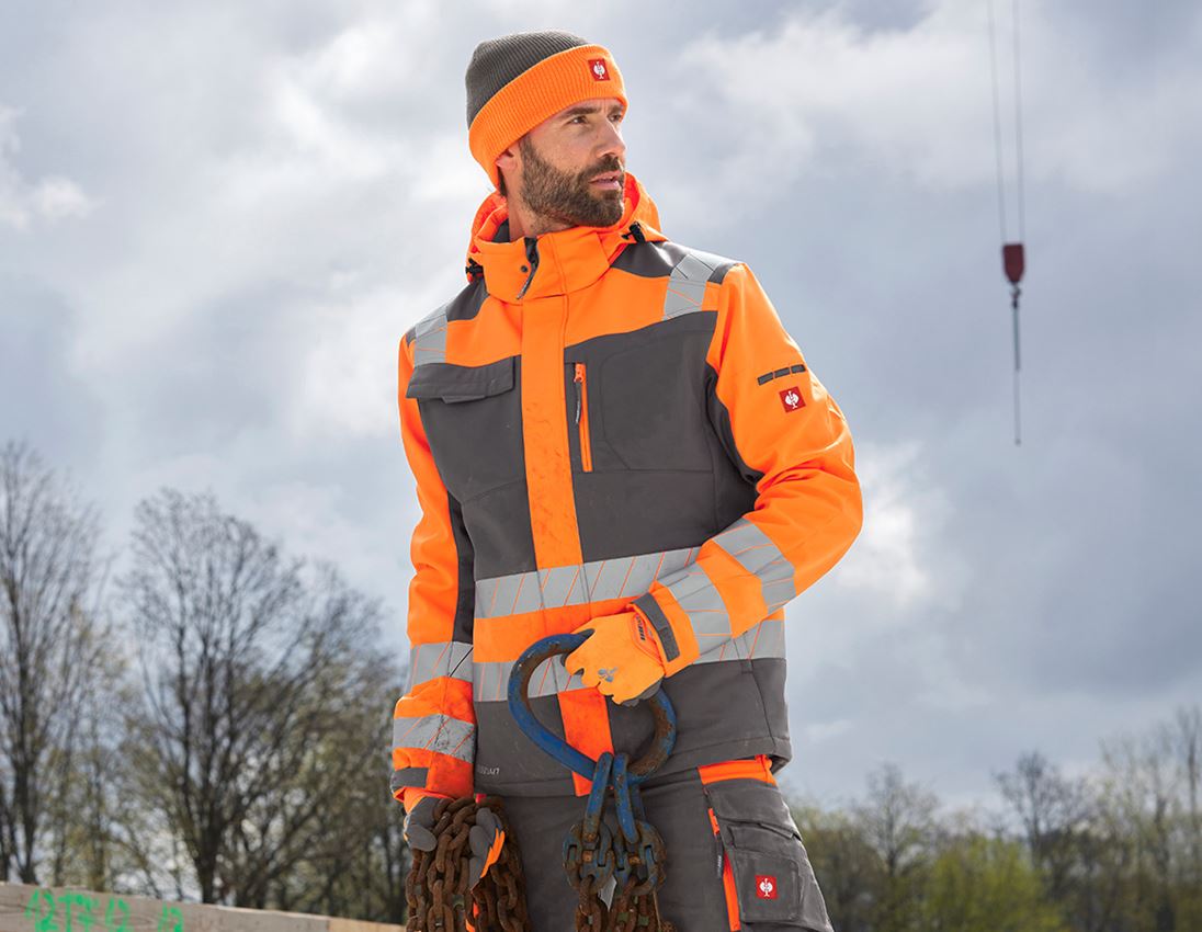 Topics: High-vis winter softshell jacket e.s.motion 24/7 + anthracite/high-vis orange 2