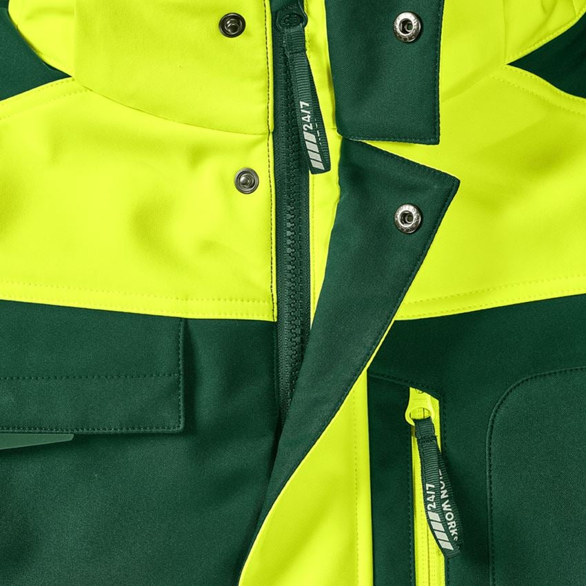 Clothing: High-vis winter softshell jacket e.s.motion 24/7 + green/high-vis yellow 2