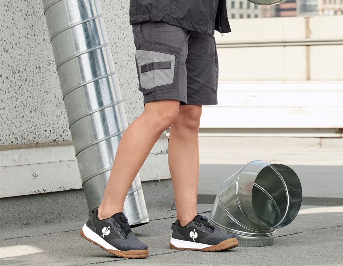 Work Trousers: Shorts e.s.concrete light, ladies' + anthracite/pearlgrey