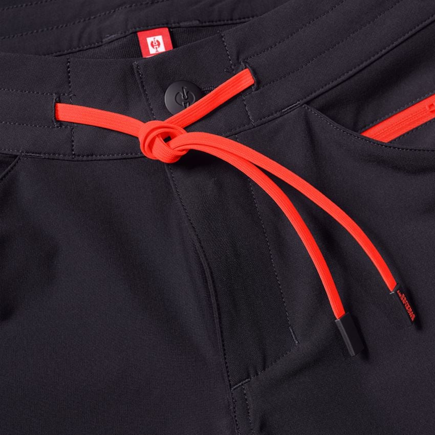 Work Trousers: Reflex functional shorts e.s.ambition + black/high-vis red 2