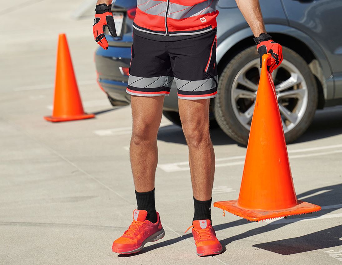 Work Trousers: Reflex functional shorts e.s.ambition + black/high-vis red