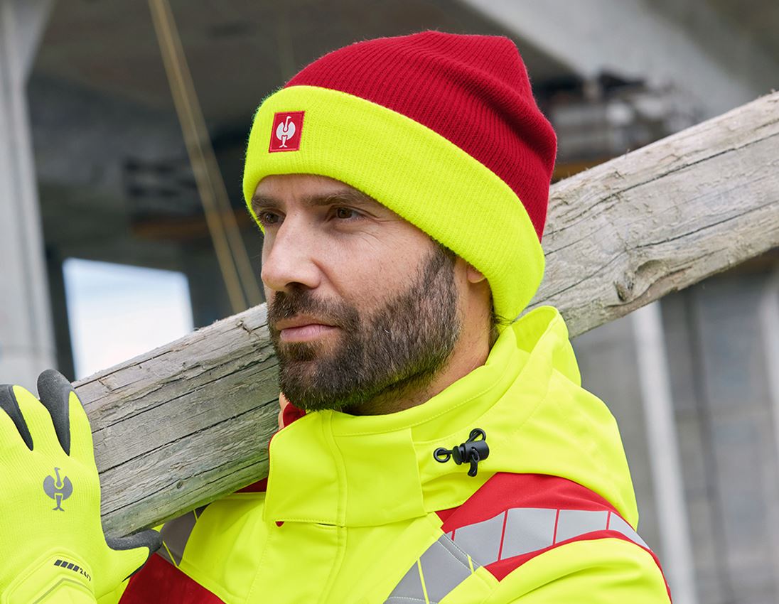 Topics: Knitted cap e.s.motion 24/7 + red/high-vis yellow