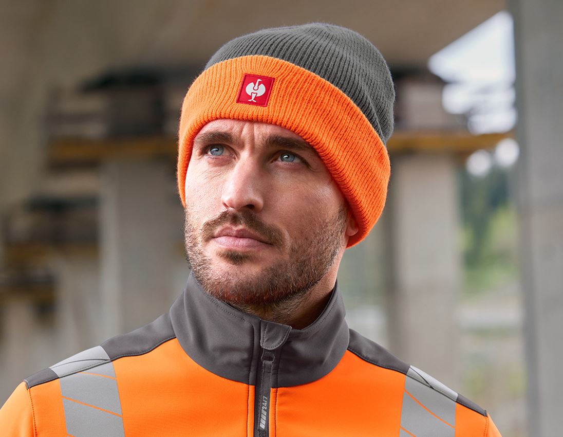 Accessories: Knitted cap e.s.motion 24/7 + anthracite/high-vis orange