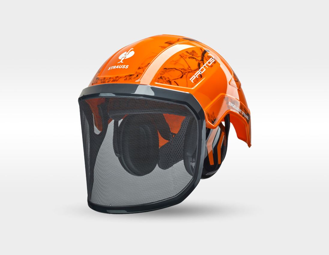 Hard Hats: SET: Forestry helmet Protos + STRAUSSbox 340 midi + high-vis orange woodprint