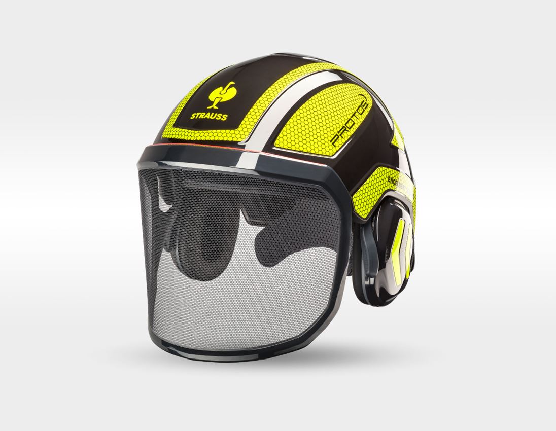 Hard Hats: SET: Forestry helmet Protos + STRAUSSbox 340 midi + black/high-vis yellow