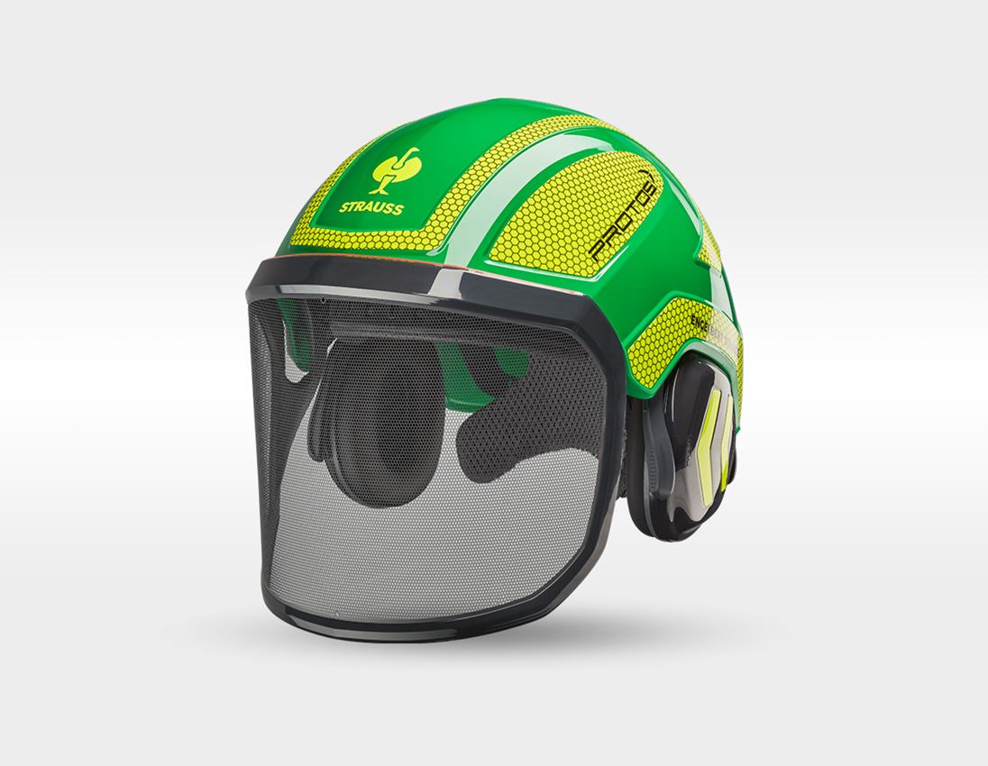 Hard Hats: SET: Forestry helmet Protos + STRAUSSbox 340 midi + green/high-vis yellow