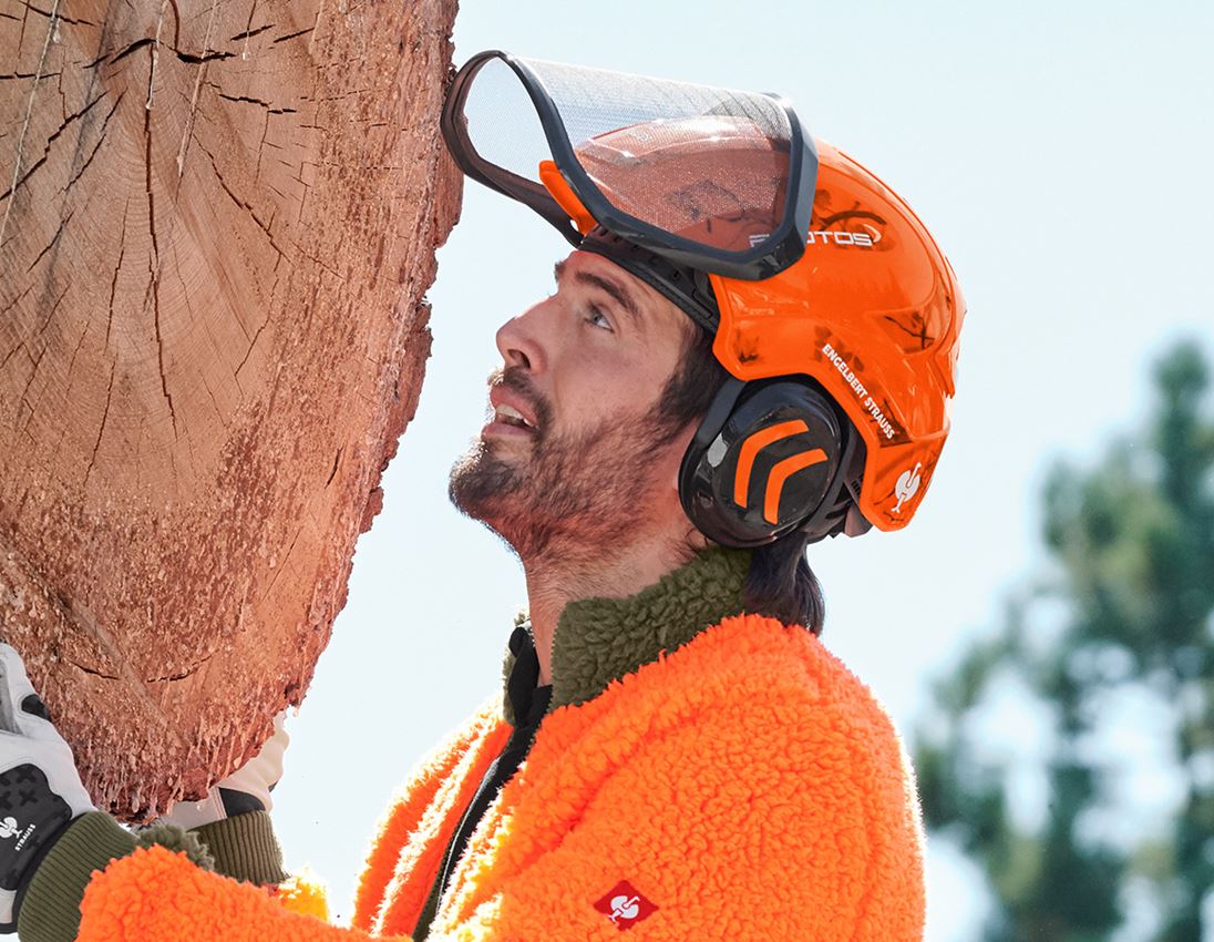 Hard Hats: e.s. Forestry helmet Protos® + high-vis orange woodprint