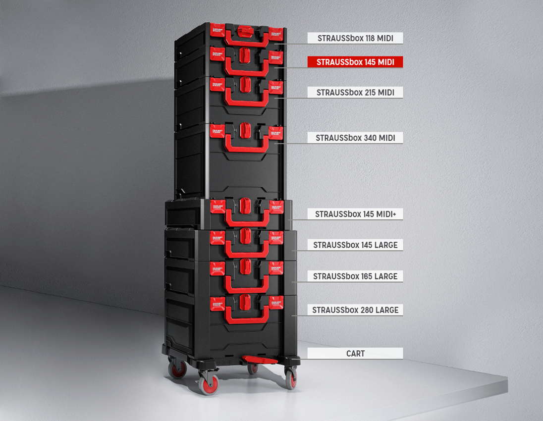 STRAUSSbox System: STRAUSSbox 145 midi + black/red