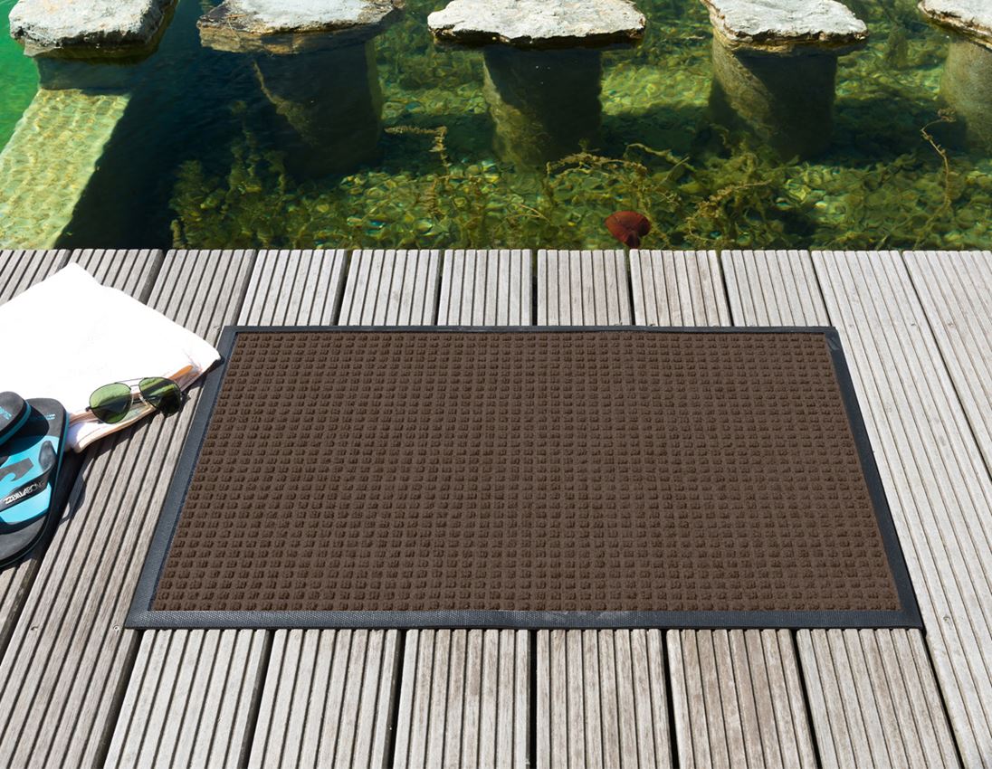 Floor mats: Wet protection comfort mat with rubber edge + brown