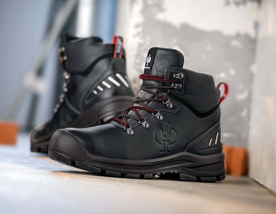 S3 Safety shoes e.s. Umbriel II mid black/straussred | Strauss