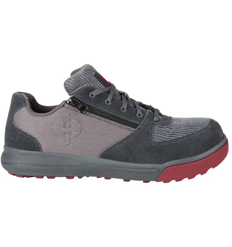 Safety Trainers: S1 Safety shoes e.s. Janus II low + bridgegrey/velvetred 1