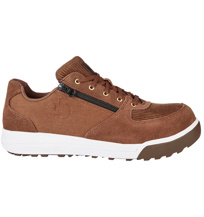 Safety Trainers: S1 Safety shoes e.s. Janus II low + cedarbrown/purewhite
