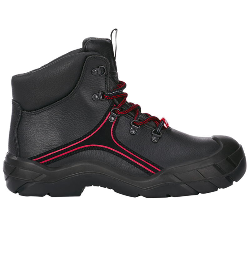 Roofer / Crafts_Footwear: e.s. S3 Safety boots Matar + black/red 1