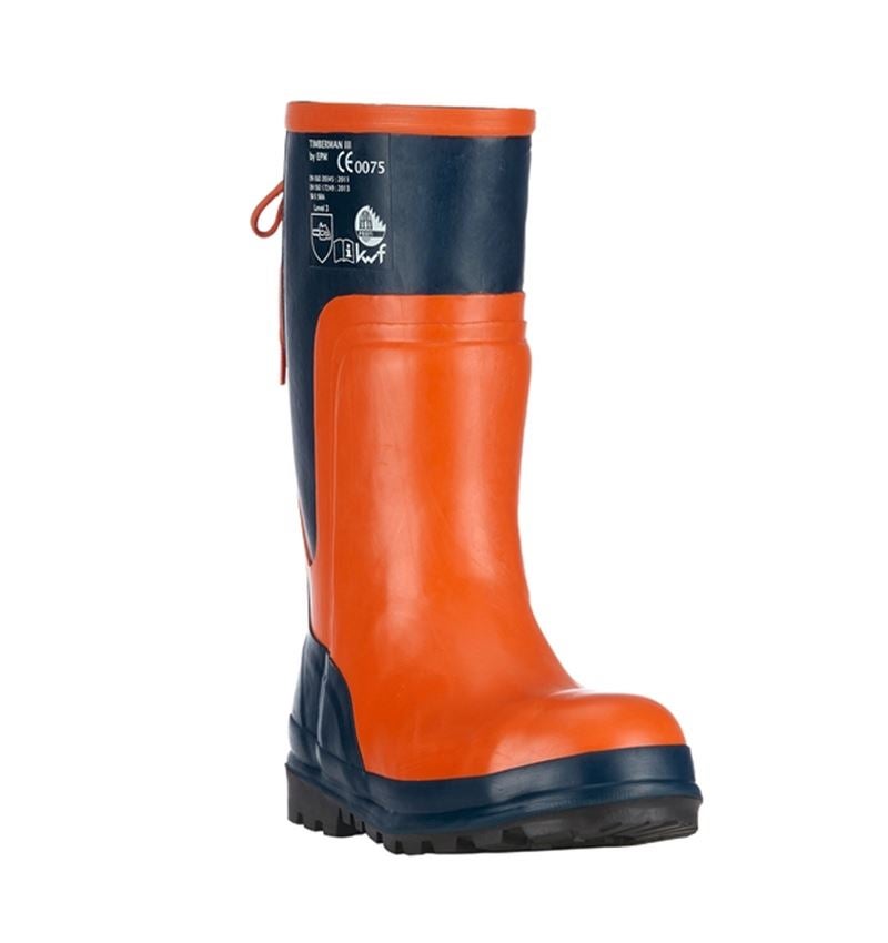 Forestry / Cut Protection Clothing: SB Forestry safety boots Timberman III + blue/orange 1
