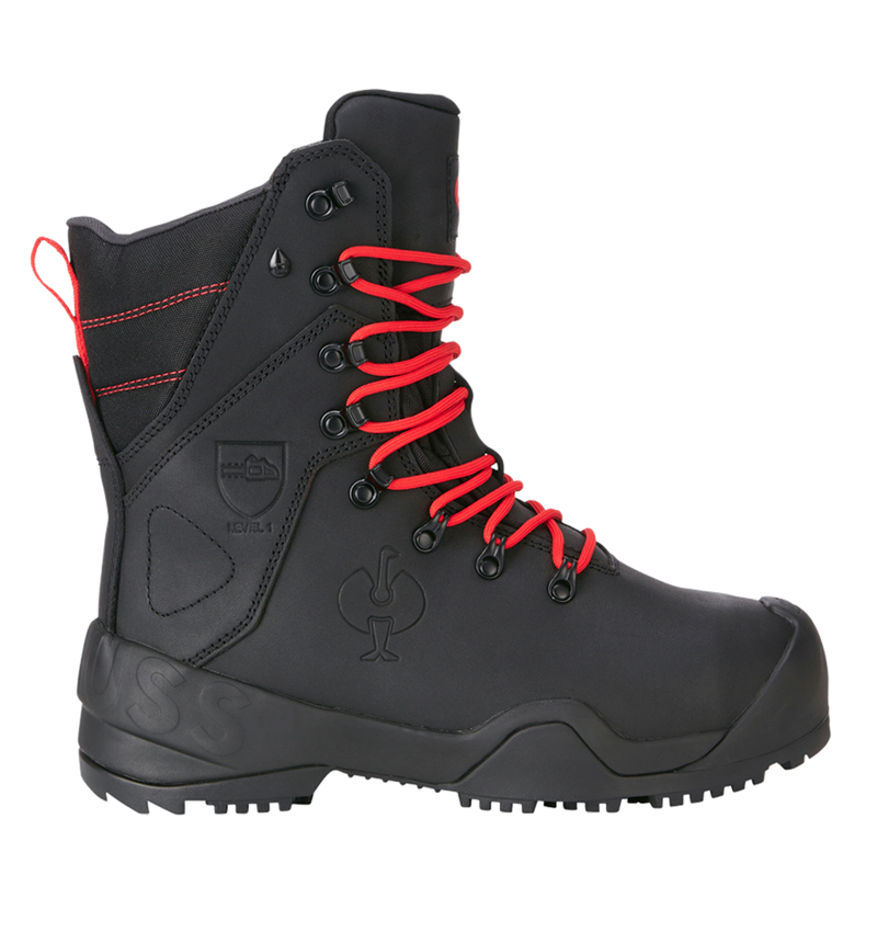 Footwear: S6 Forestry safety boots e.s. Kufstein high + black/straussred 4