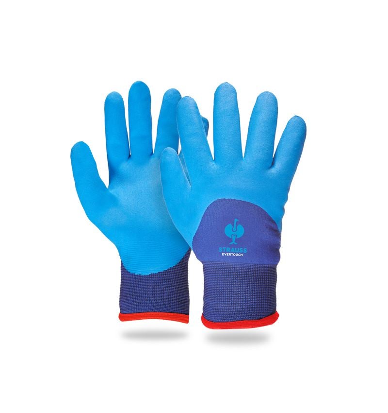 Coated: e.s. Nitrile foam gloves evertouch winter + blue/navy-melange