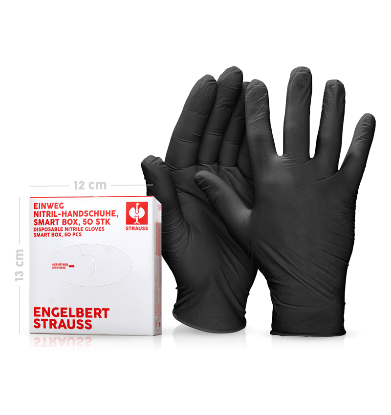 Disposable Gloves: Disposable nitrile gloves, powder-free, smart box + black