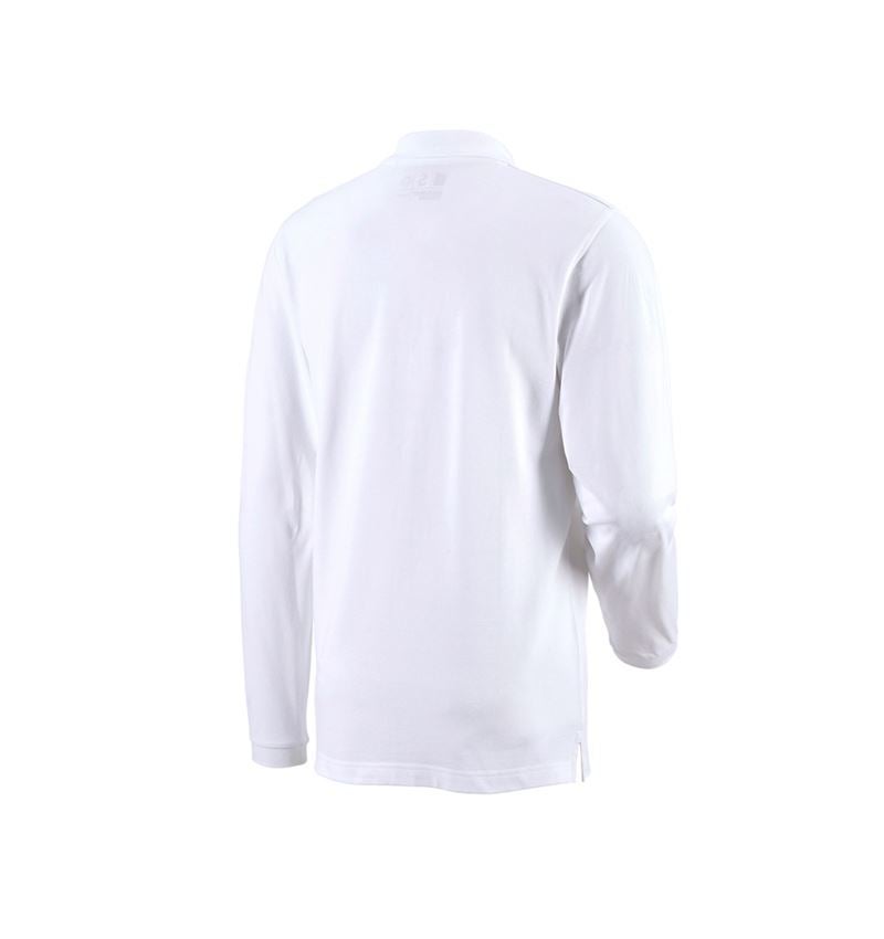 Gardening / Forestry / Farming: e.s. Long sleeve polo cotton Pocket + white 2
