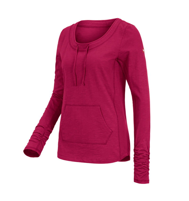 Shirts, Pullover & more: e.s. Long sleeve cotton slub, ladies' + berry