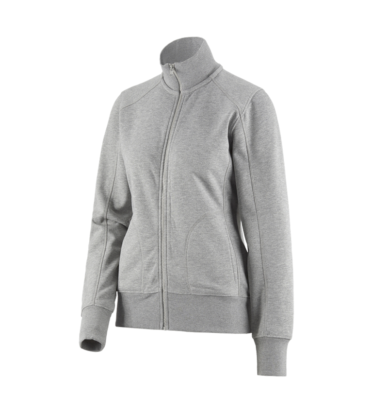 Shirts, Pullover & more: e.s. Sweat jacket poly cotton, ladies' + grey melange
