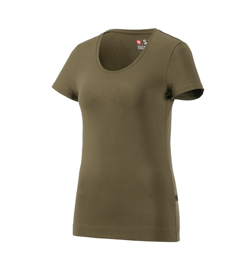 Topics: e.s. T-shirt cotton stretch, ladies' + mudgreen 3
