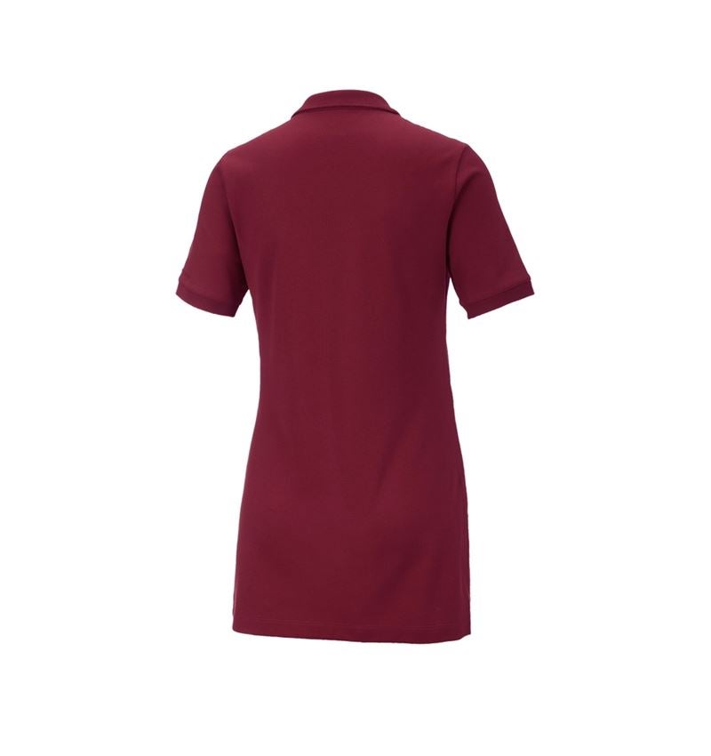 Shirts, Pullover & more: e.s. Pique-Polo cotton stretch, ladies', long fit + bordeaux 3