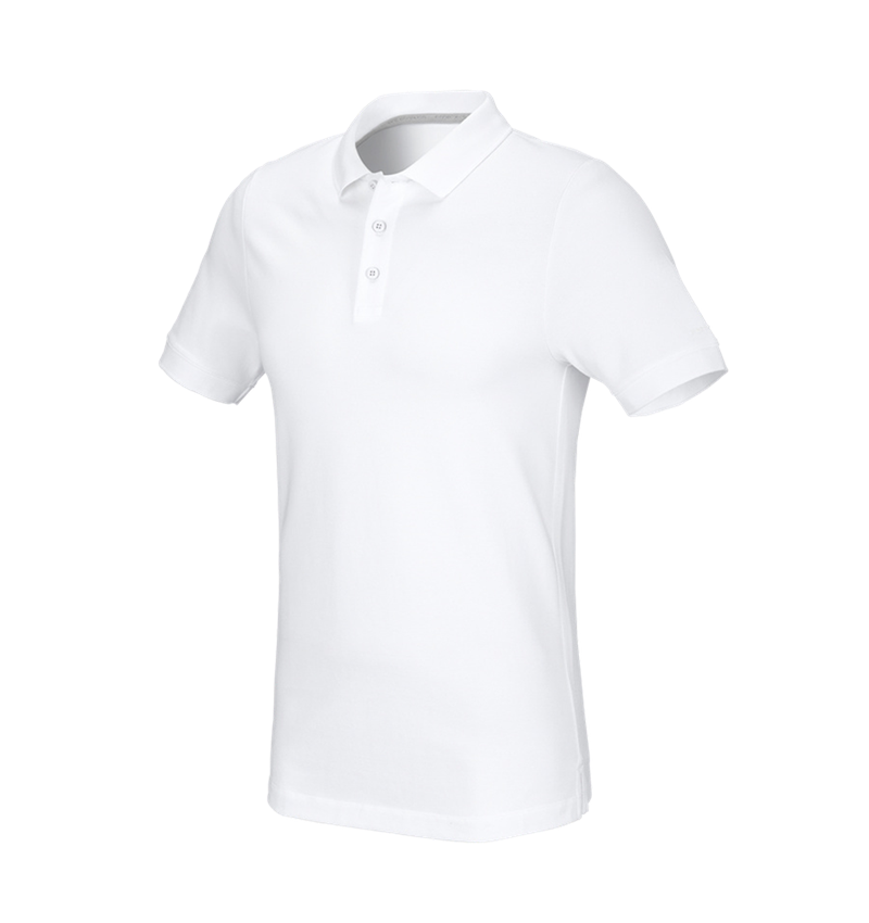 Topics: e.s. Pique-Polo cotton stretch, slim fit + white 2