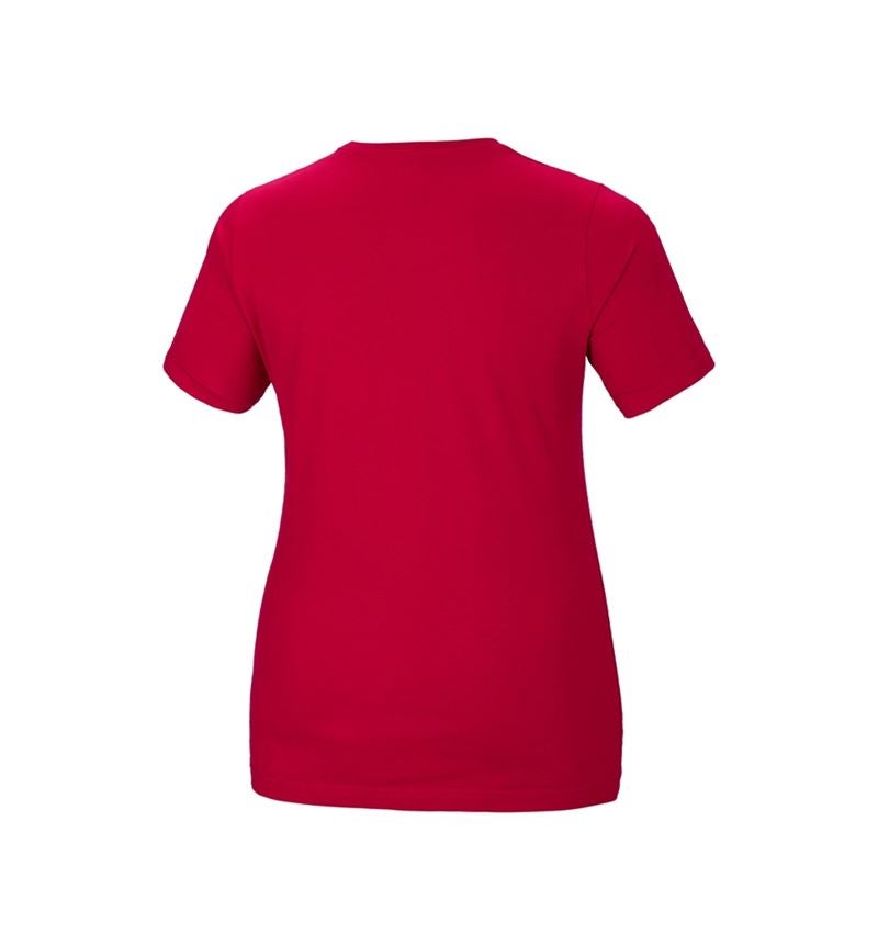 Topics: e.s. T-shirt cotton stretch, ladies', plus fit + fiery red 3