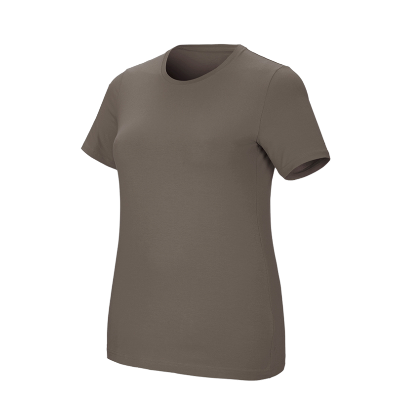 Topics: e.s. T-shirt cotton stretch, ladies', plus fit + stone 2