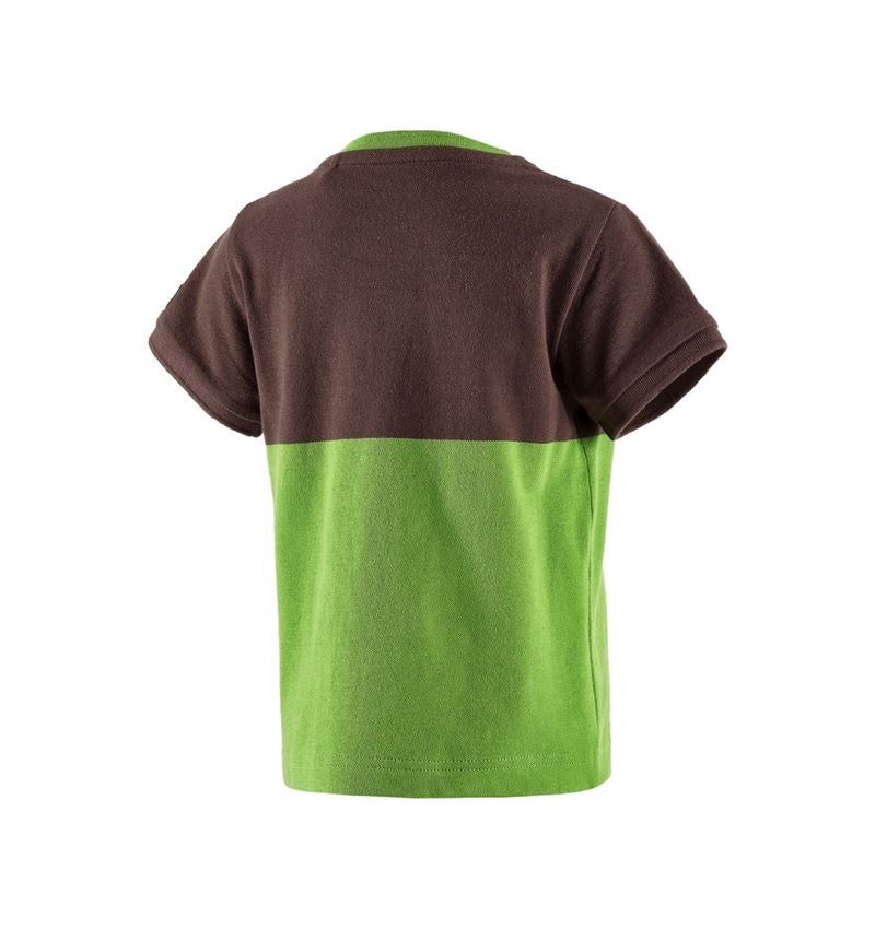Topics: e.s. Pique-Shirt colourblock, children's + chestnut/seagreen 3