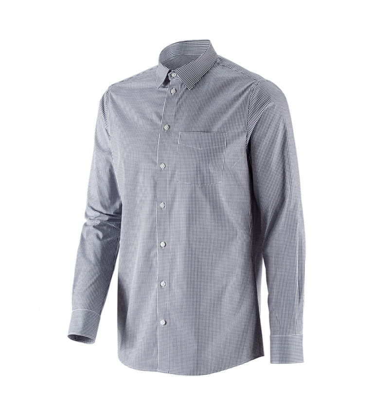 Topics: e.s. Business shirt cotton stretch, regular fit + navy checked 4