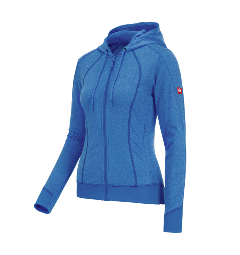 Work Jackets: e.s. Functional hooded jacket stripe, ladies' + gentian blue 1