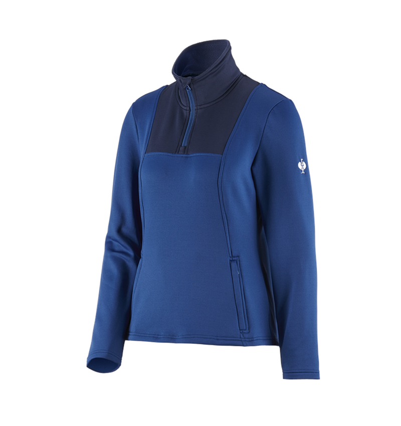 Shirts, Pullover & more: Funct.Troyer thermo stretch e.s.concrete, ladies' + alkaliblue/deepblue 3