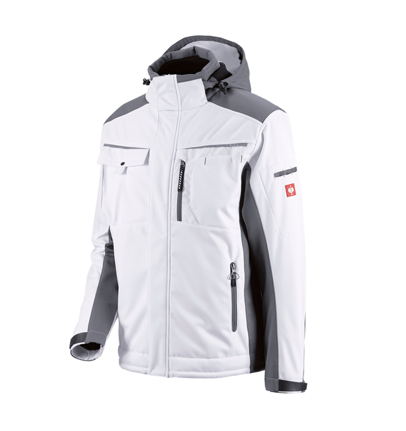 Plumbers / Installers: Softshell jacket e.s.motion + white/grey 2
